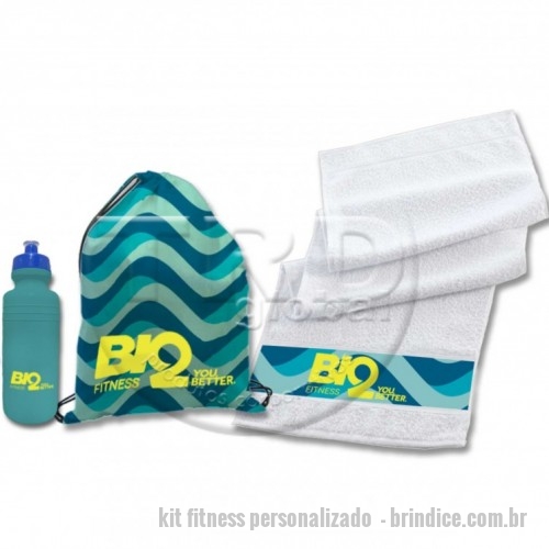 Kit Fitness com Corda e Elástico em Bolsa Personalizada